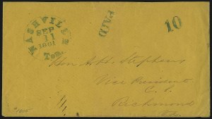 Sale 1037, Lot 2931, Confederate States Covers and Stamps
