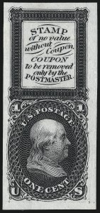 Sale 1040, Lot 1027, Essays and Proofs (Postmasters Provisionals thru 1869 Pictorial Issue)