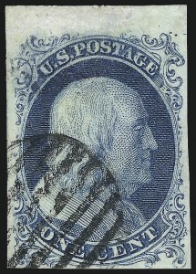 Sale 1040, Lot 1181, 1c 1851 Issue, Ty. I (Scott 5)