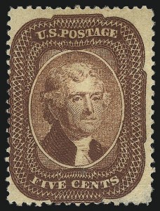 Sale 1040, Lot 1239, 5c-10c 1857-60 Issue (Scott 27-35)