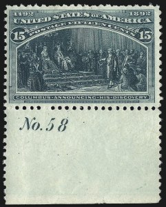 Sale 1040, Lot 1472, 1893 Columbian Issue, 1c thru 50c, Singles (Scott 230-240)