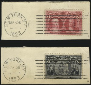 Sale 1040, Lot 1474, 1893 Columbian Issue, 1c thru 50c, Singles (Scott 230-240)