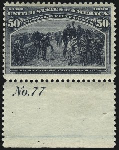 Sale 1040, Lot 1492, 1893 Columbian Issue, 1c thru 50c, Singles (Scott 230-240)