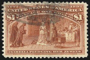 Sale 1040, Lot 1497, 1893 Columbian Issue, $1.00-$5.00, Singles (Scott 241-245)
