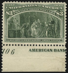 Sale 1040, Lot 1505, 1893 Columbian Issue, $1.00-$5.00, Singles (Scott 241-245)