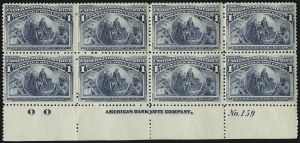 Sale 1040, Lot 1518, 1893 Columbian Issue, Multiples (Scott 230-240)