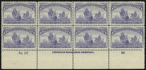 Sale 1040, Lot 1526, 1893 Columbian Issue, Multiples (Scott 230-240)