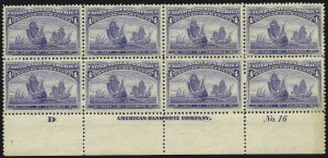 Sale 1040, Lot 1527, 1893 Columbian Issue, Multiples (Scott 230-240)