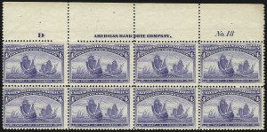 Sale 1040, Lot 1529, 1893 Columbian Issue, Multiples (Scott 230-240)