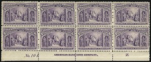Sale 1040, Lot 1536, 1893 Columbian Issue, Multiples, cont. incl. Panes & Sheets (Scott 230-245)