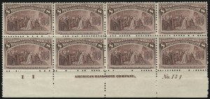 Sale 1040, Lot 1538, 1893 Columbian Issue, Multiples, cont. incl. Panes & Sheets (Scott 230-245)