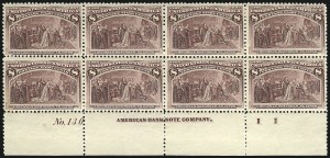 Sale 1040, Lot 1539, 1893 Columbian Issue, Multiples, cont. incl. Panes & Sheets (Scott 230-245)