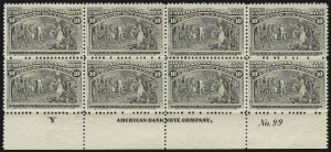 Sale 1040, Lot 1541, 1893 Columbian Issue, Multiples, cont. incl. Panes & Sheets (Scott 230-245)