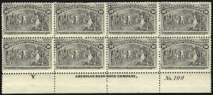 Sale 1040, Lot 1542, 1893 Columbian Issue, Multiples, cont. incl. Panes & Sheets (Scott 230-245)