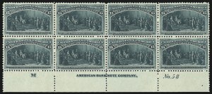 Sale 1040, Lot 1543, 1893 Columbian Issue, Multiples, cont. incl. Panes & Sheets (Scott 230-245)