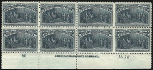 Sale 1040, Lot 1544, 1893 Columbian Issue, Multiples, cont. incl. Panes & Sheets (Scott 230-245)