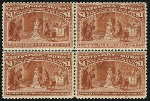 Sale 1040, Lot 1549, 1893 Columbian Issue, Multiples, cont. incl. Panes & Sheets (Scott 230-245)