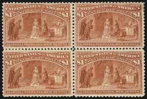Sale 1040, Lot 1550, 1893 Columbian Issue, Multiples, cont. incl. Panes & Sheets (Scott 230-245)