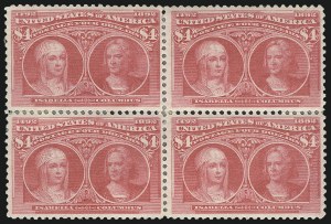 Sale 1040, Lot 1553, 1893 Columbian Issue, Multiples, cont. incl. Panes & Sheets (Scott 230-245)