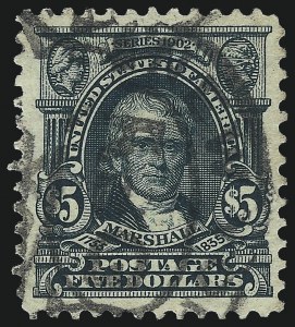 Sale 1040, Lot 1672, 1902-08 Issues (Scott 300-320), $5.00 Dark Green (313) Sale 1040, Lot 1672, 1902-08 Issues (Scott 300-320)