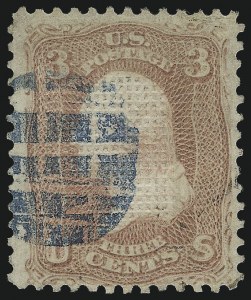 Sale 1050, Lot 206, 1867-68 Grilled Issue and 1875 Re-Issue (Scott 83-105)