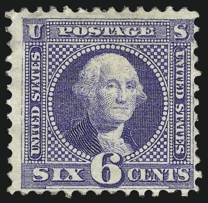Sale 1050, Lot 263, 1875 Re-Issue of 1869 Pictorial Issue (Scott 123-133), 6c Blue, Re-Issue (126) Sale 1050, Lot 263, 1875 Re-Issue of 1869 Pictorial Issue (Scott 123-133)