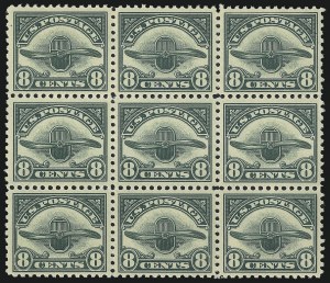 Sale 1050, Lot 694, Air Post (Scott C1-C10), 8c Dark Green, 1923 Air Post (C4) Sale 1050, Lot 694, Air Post (Scott C1-C10)