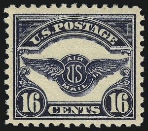 Sale 1050, Lot 695, Air Post (Scott C1-C10), 16c Dark Blue, 1923 Air Post (C5) Sale 1050, Lot 695, Air Post (Scott C1-C10)