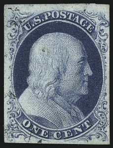 Sale 1050, Lot 82, 1c 1851-56 Issue (Scott 5A-9)