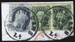 Sale 1050, Lot 94, 1c 1851-56 Issue (Scott 5A-9)