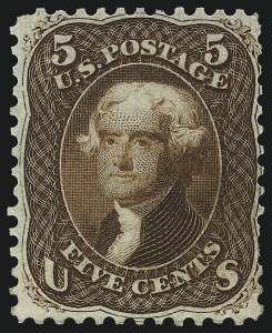 Sale 1057, Lot 612, 1861 Issue First Designs and Colors (Scott 55-62)