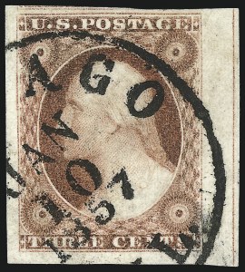 Sale Number 1061, Lot Number 3369, 1c-3c 1851-56 Issue (Scott 5A-11A)