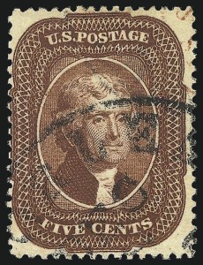 Sale 1061, Lot 3434, 3c-90c 1857-60 Issue and 1875 Reprint (Scott 25-40)