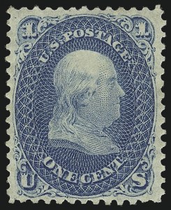Sale 1061, Lot 3463, 1861-66 Issue (Scott 56-78), 1c Blue (63) Sale 1061, Lot 3463, 1861-66 Issue (Scott 56-78)