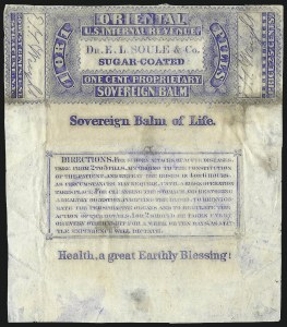 Sale 1061, Lot 4470, Private Die Medicine Stamps, Kelly thru Zeilin