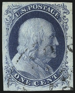 Sale 1062, Lot 70, 1c 1851-56 Issue (Scott 5-9)