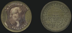 Sale 1066, Lot 336, Civil War Encased Postage