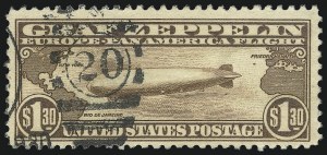 Sale 1067, Lot 1653, Air Post (Scott C1-C18), 65c, $1.30 Graf Zeppelin (C13-C14) Sale 1067, Lot 1653, Air Post (Scott C1-C18)