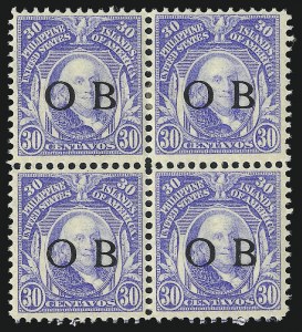 Sale 1067, Lot 2002, U.S. Possessions: Philippines, Offical Ovpts. thru Group Lots