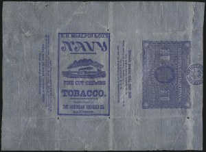 Sale 1067, Lot 447, Revenues: Tax-Paid Tobacco Issues on Tin-Foil