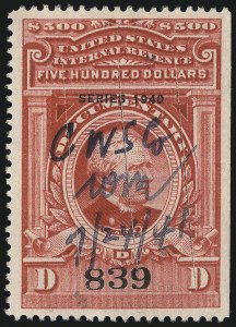 Sale 1067, Lot 585, Revenues: Documentary Issues