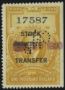 Sale 1067, Lot 613, Revenues: Proprietary thru Stock Transfer
