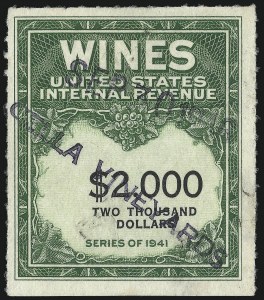 Sale 1067, Lot 636, Revenues: Wine thru Beer