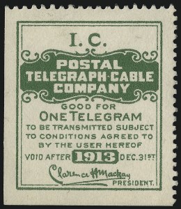 Sale 1067, Lot 771, Revenues: Hunting Permits thru Telegraph