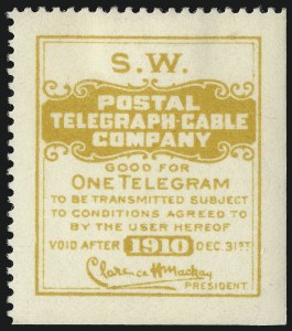 Sale 1067, Lot 773, Revenues: Hunting Permits thru Telegraph