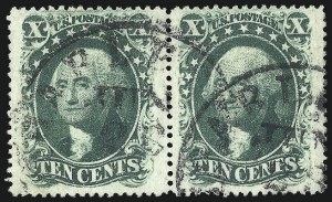Sale 1067, Lot 975, 10c-90c 1857-60 Issue (Scott 31-39)