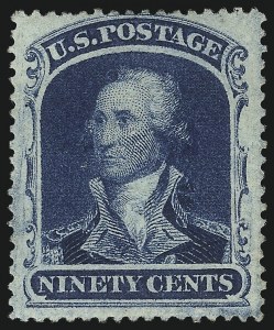 Sale 1067, Lot 993, 10c-90c 1857-60 Issue (Scott 31-39), 90c Blue (39) Sale 1067, Lot 993, 10c-90c 1857-60 Issue (Scott 31-39)