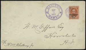 Sale 1068, Lot 1006, Hawaii: 1893 Provisional Ovpts.