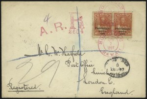 Sale 1068, Lot 1008, Hawaii: 1893 Provisional Ovpts.