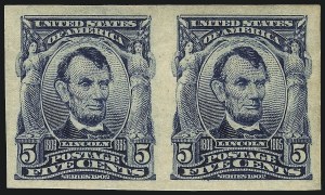 Sale 1068, Lot 233, 1902-08, Louisiana Purchase Issues, 5c Blue, Imperforate (315) Sale 1068, Lot 233, 1902-08, Louisiana Purchase Issues